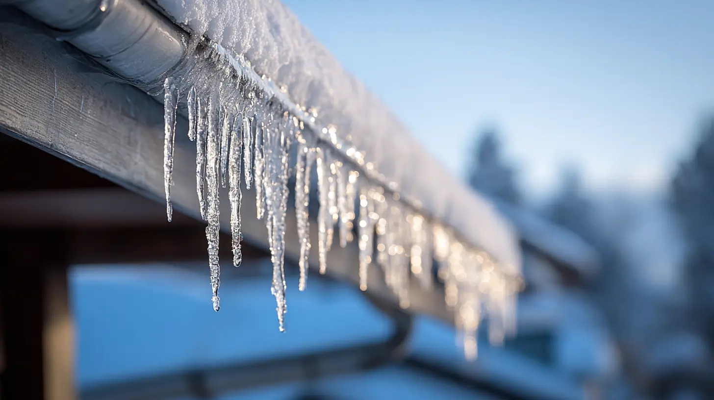 ice dam in roof and siding